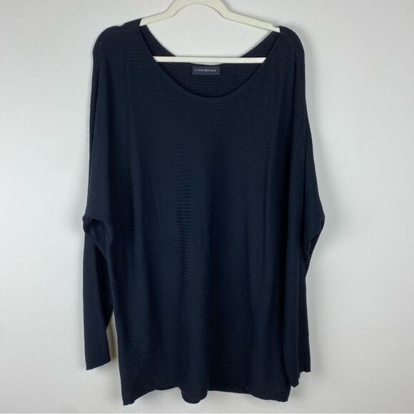 Lane Bryant ribbed long sleeve v-neck top lightweight sweater - Picture 1 of 3